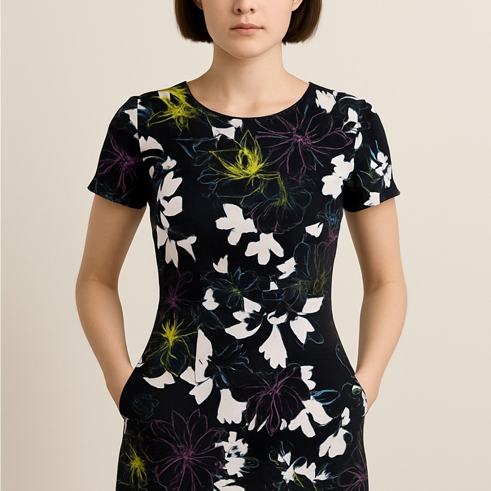 French‎ Connection Monochrome Floral Dress